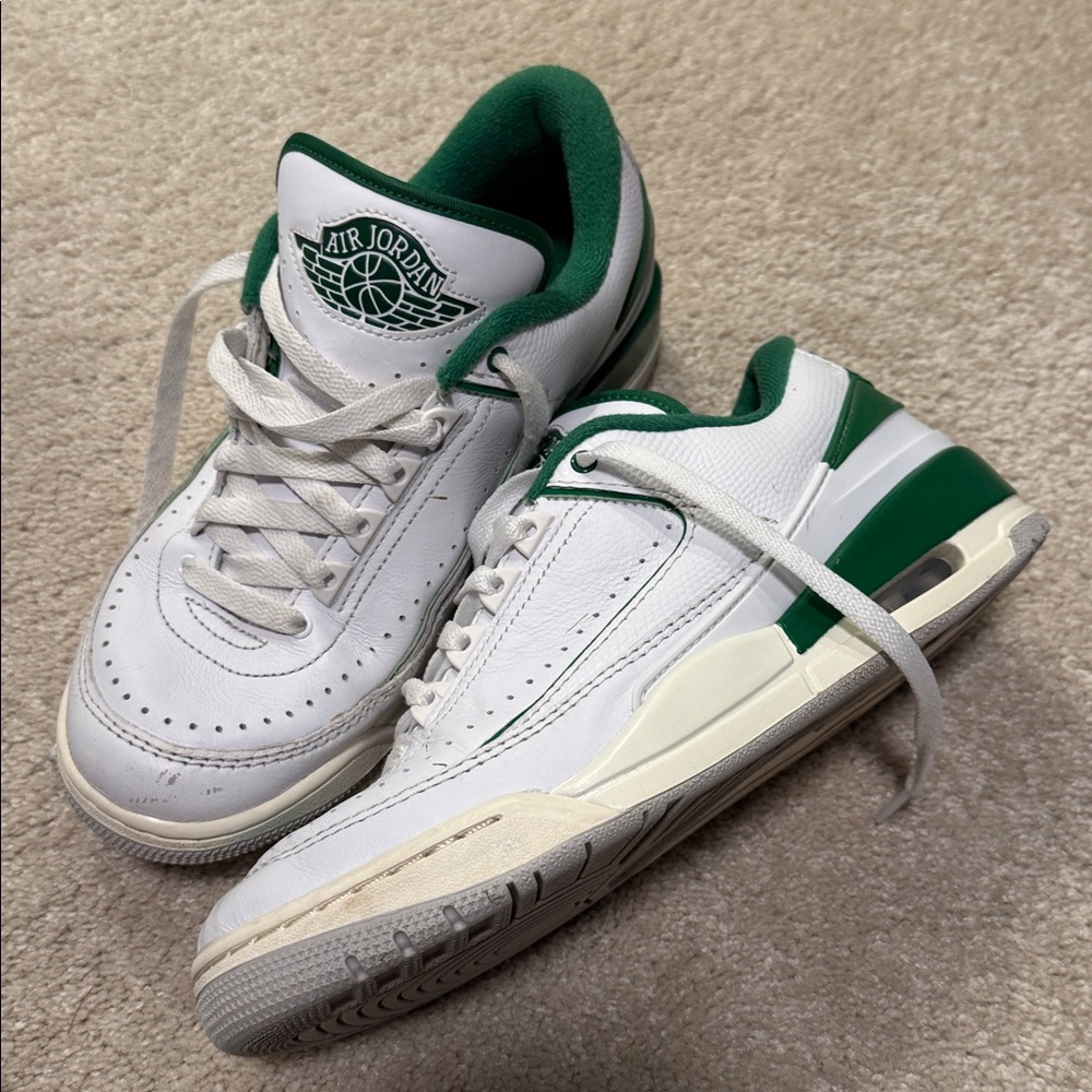 Men’s White Pine Green Jordan Sneakers. Used. Size 8